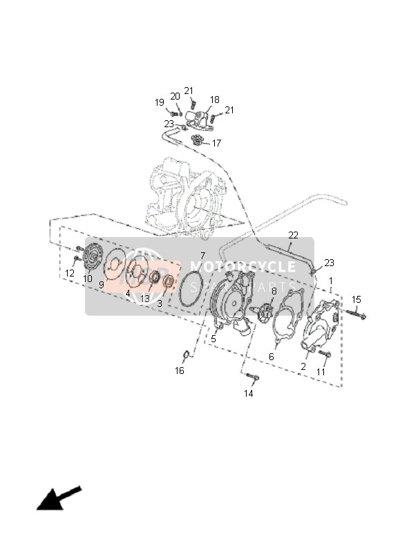 Yamaha YP125R X-MAX 2008 Waterpomp voor een 2008 Yamaha YP125R X-MAX